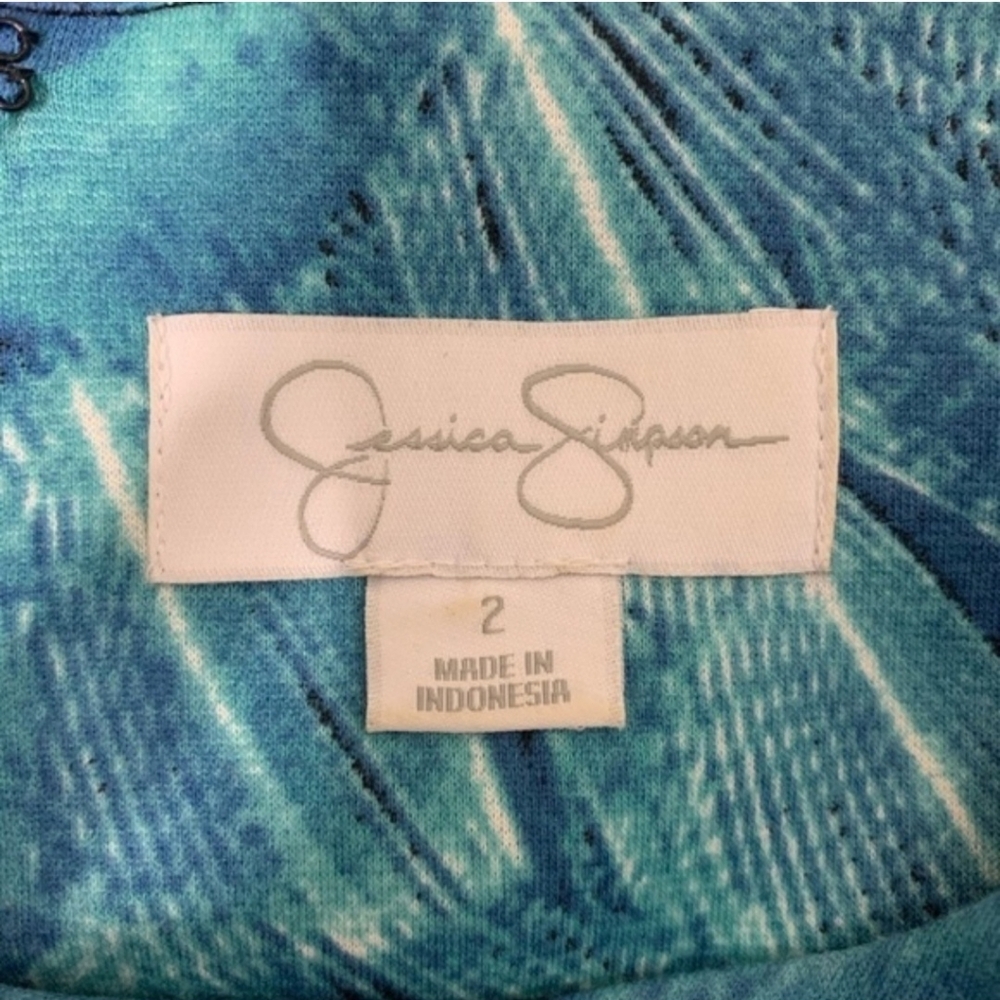 Jessica Simpson Peacock Dress Women’s size 2 - Picture 3 of 4